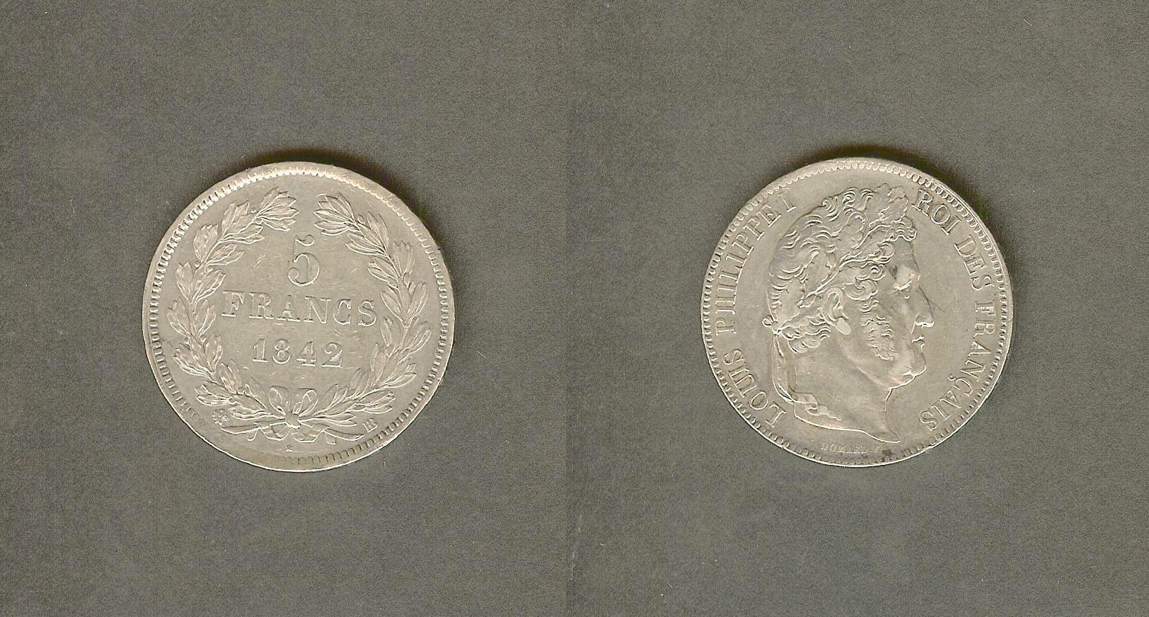 5 francs Louis Philippe I 1842BB EF+/AU